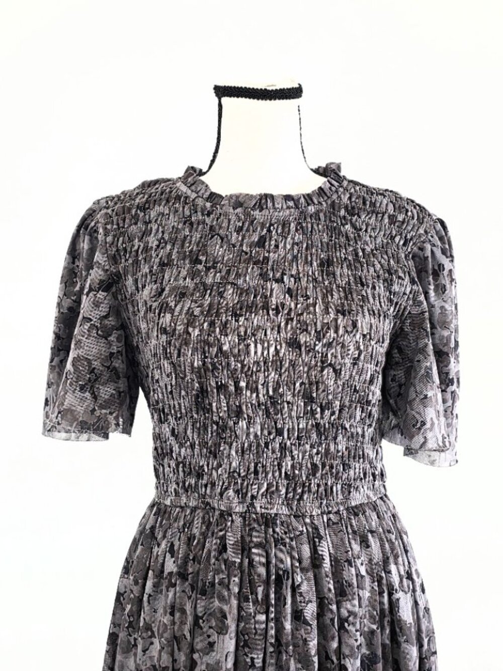 Böhme Sofia Midi Dress in Grey Tulle – Size Small (S) - Picture 4 of 12
